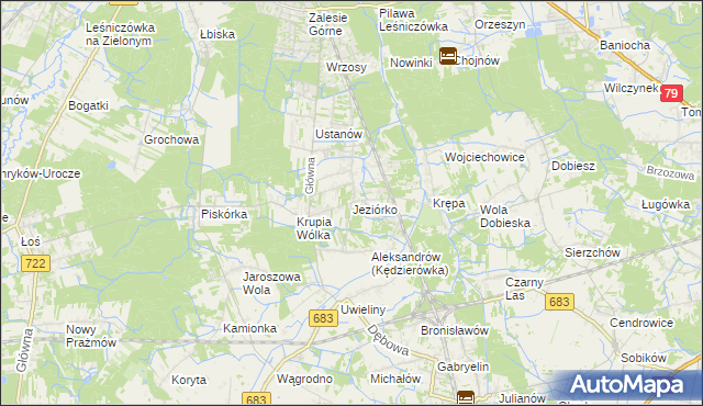 mapa Jeziórko gmina Prażmów, Jeziórko gmina Prażmów na mapie Targeo