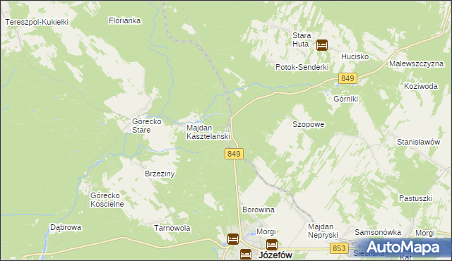 mapa Józefów Roztoczański, Józefów Roztoczański na mapie Targeo