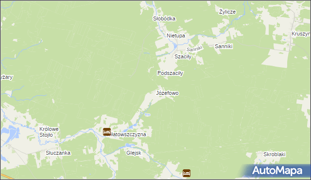 mapa Józefowo gmina Gródek, Józefowo gmina Gródek na mapie Targeo