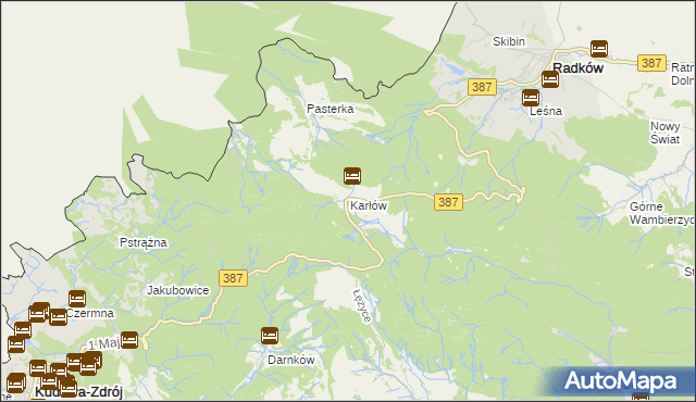 mapa Karłów gmina Radków, Karłów gmina Radków na mapie Targeo