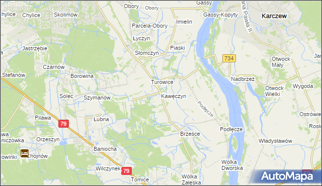 mapa Kawęczyn gmina Konstancin-Jeziorna, Kawęczyn gmina Konstancin-Jeziorna na mapie Targeo