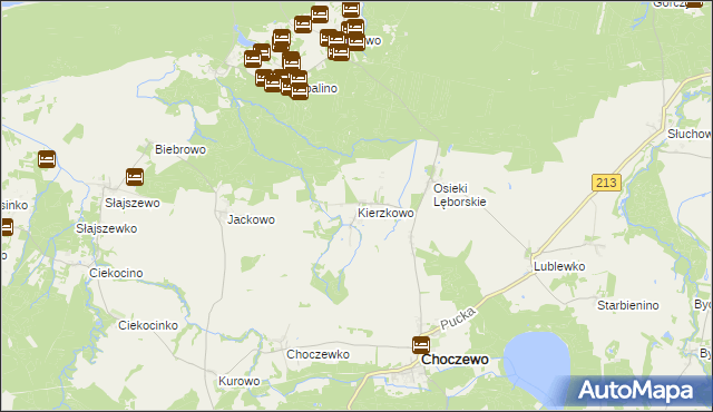 mapa Kierzkowo gmina Choczewo, Kierzkowo gmina Choczewo na mapie Targeo