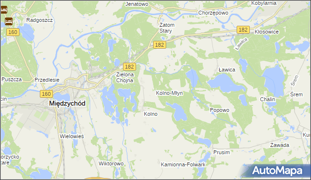 mapa Kolno-Młyn, Kolno-Młyn na mapie Targeo