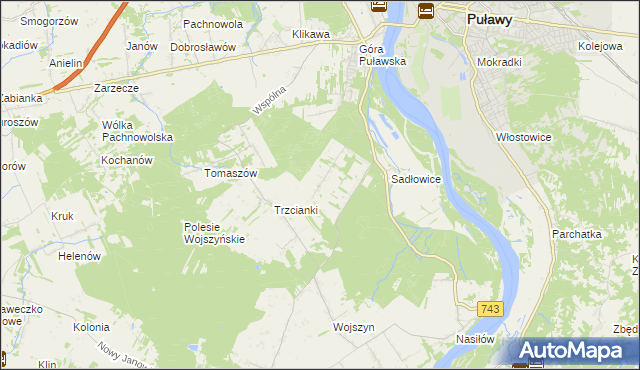 mapa Kolonia Góra Puławska, Kolonia Góra Puławska na mapie Targeo