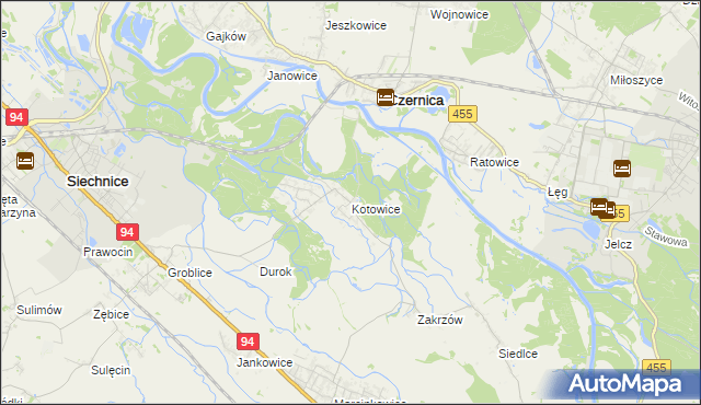 mapa Kotowice gmina Siechnice, Kotowice gmina Siechnice na mapie Targeo