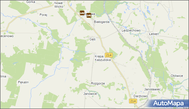 mapa Krępa Kaszubska, Krępa Kaszubska na mapie Targeo