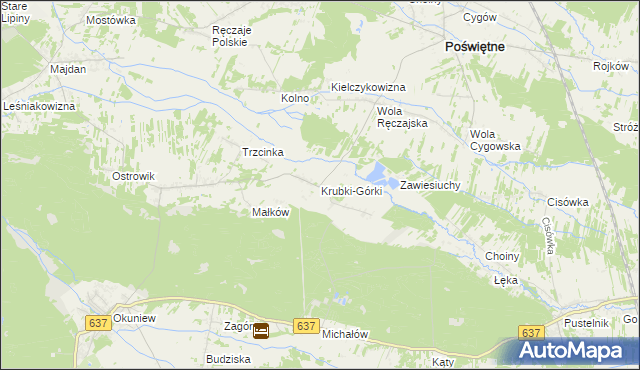 mapa Krubki-Górki, Krubki-Górki na mapie Targeo