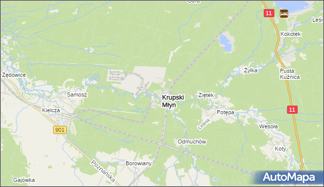 mapa Krupski Młyn, Krupski Młyn na mapie Targeo