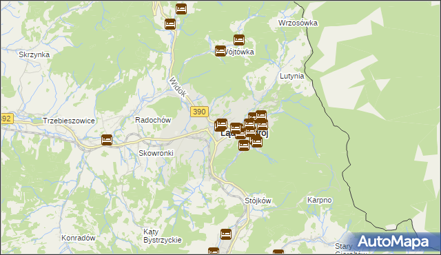 mapa Lądek-Zdrój, Lądek-Zdrój na mapie Targeo