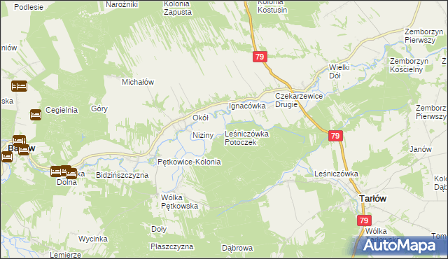 mapa Leśniczówka Potoczek gmina Bałtów, Leśniczówka Potoczek gmina Bałtów na mapie Targeo