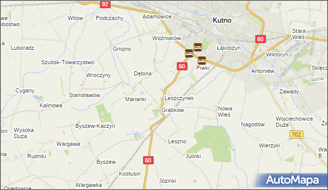 mapa Leszczynek, Leszczynek na mapie Targeo