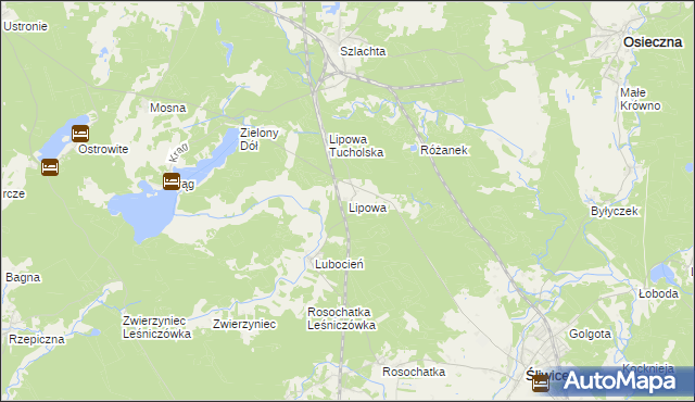 mapa Lipowa gmina Śliwice, Lipowa gmina Śliwice na mapie Targeo