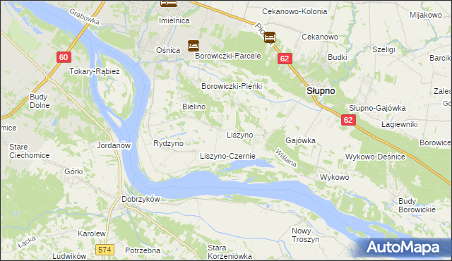 mapa Liszyno, Liszyno na mapie Targeo