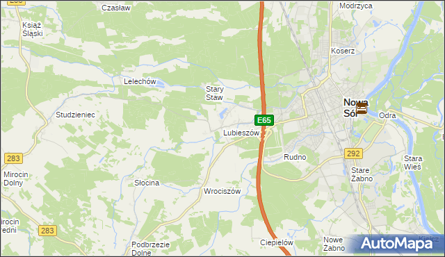 mapa Lubieszów gmina Nowa Sól, Lubieszów gmina Nowa Sól na mapie Targeo