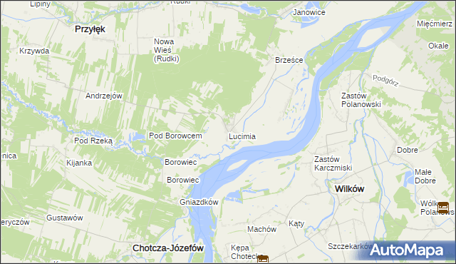 mapa Lucimia, Lucimia na mapie Targeo