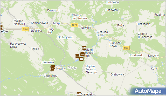 mapa Majdan Sopocki Drugi, Majdan Sopocki Drugi na mapie Targeo