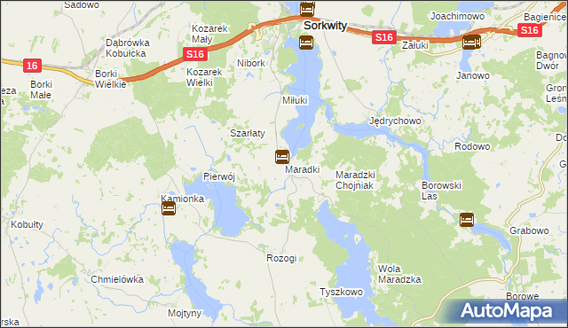 mapa Maradki, Maradki na mapie Targeo
