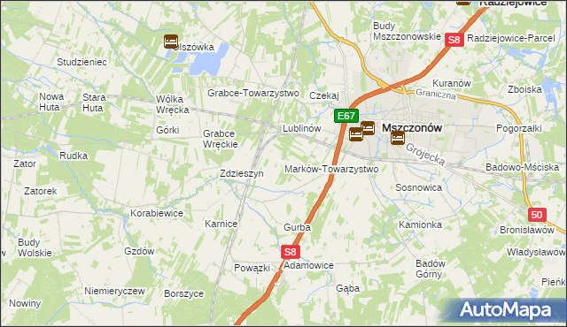 mapa Marków-Towarzystwo, Marków-Towarzystwo na mapie Targeo