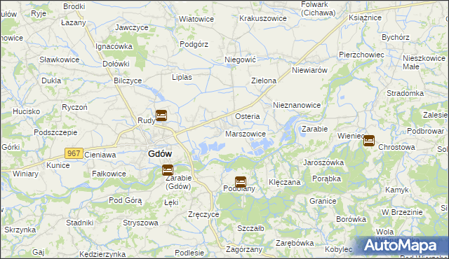 mapa Marszowice gmina Gdów, Marszowice gmina Gdów na mapie Targeo