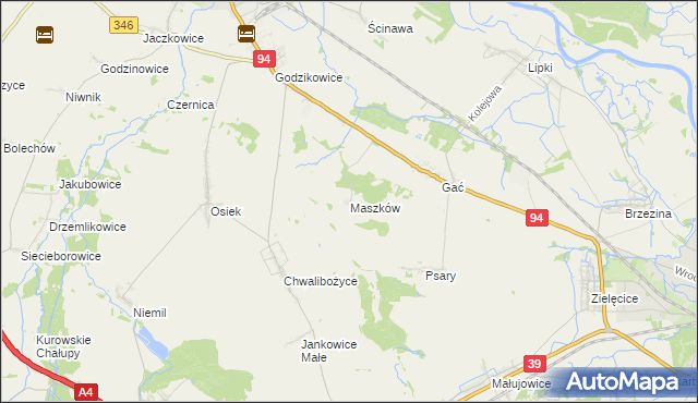 mapa Maszków gmina Oława, Maszków gmina Oława na mapie Targeo
