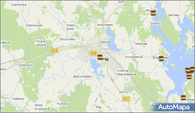 mapa Morąg, Morąg na mapie Targeo