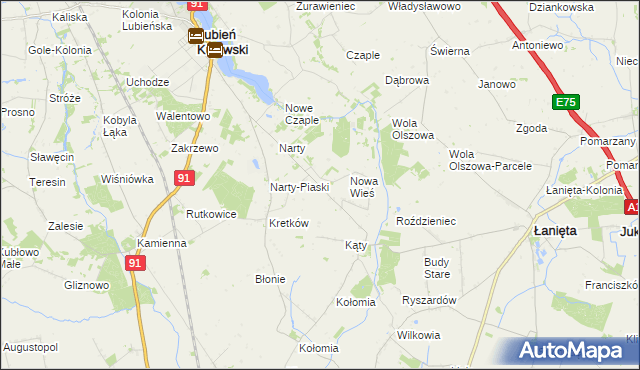 mapa Morzyce gmina Lubień Kujawski, Morzyce gmina Lubień Kujawski na mapie Targeo