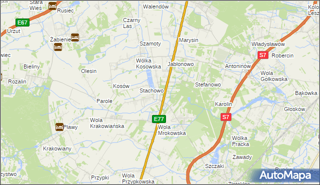 mapa Mroków gmina Lesznowola, Mroków gmina Lesznowola na mapie Targeo