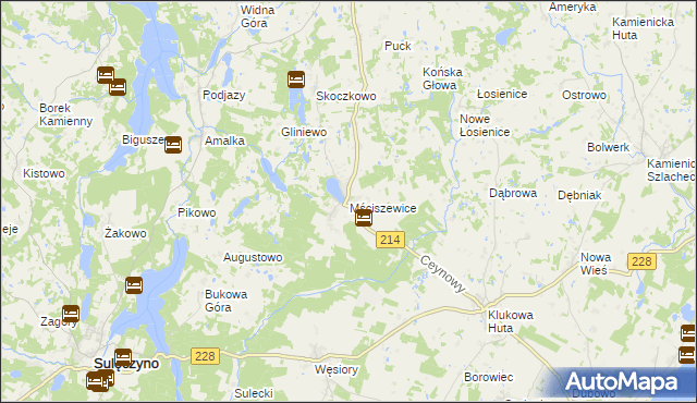 mapa Mściszewice, Mściszewice na mapie Targeo