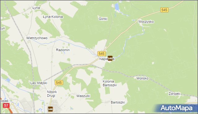 mapa Napiwoda, Napiwoda na mapie Targeo