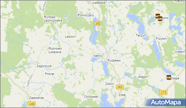 mapa Nętno, Nętno na mapie Targeo