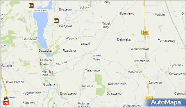 mapa Nowa Wieś gmina Piotrków Kujawski, Nowa Wieś gmina Piotrków Kujawski na mapie Targeo