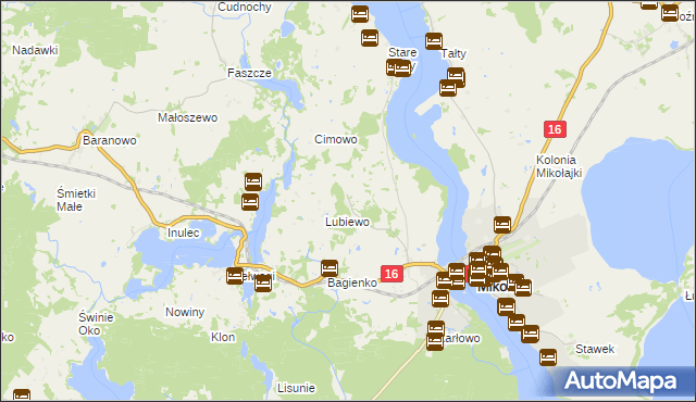 mapa Nowe Sady gmina Mikołajki, Nowe Sady gmina Mikołajki na mapie Targeo