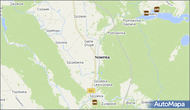 mapa Nowinka powiat augustowski, Nowinka powiat augustowski na mapie Targeo