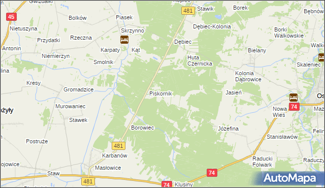 mapa Piskornik Czernicki, Piskornik Czernicki na mapie Targeo