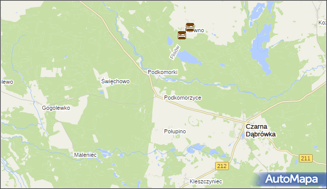 mapa Podkomorzyce, Podkomorzyce na mapie Targeo