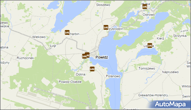 mapa Powidz powiat słupecki, Powidz powiat słupecki na mapie Targeo