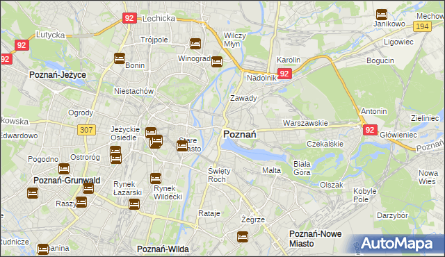 mapa Poznania, Poznań na mapie Targeo