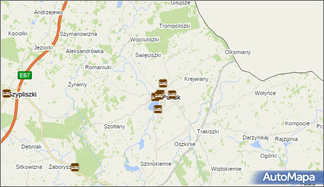 mapa Puńsk, Puńsk na mapie Targeo