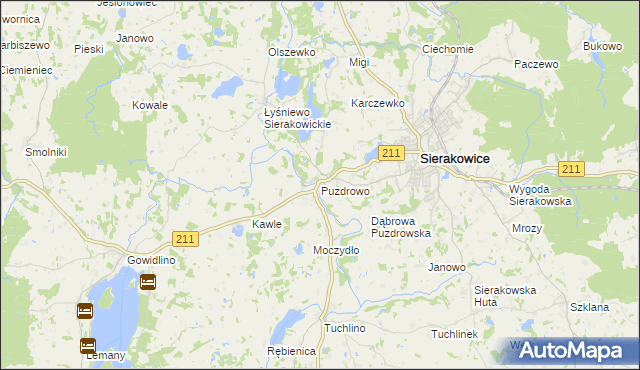 mapa Puzdrowo, Puzdrowo na mapie Targeo