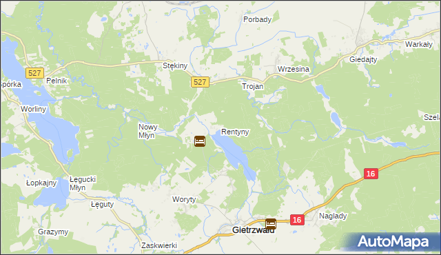 mapa Rentyny, Rentyny na mapie Targeo