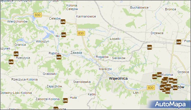 mapa Rogalów gmina Wąwolnica, Rogalów gmina Wąwolnica na mapie Targeo