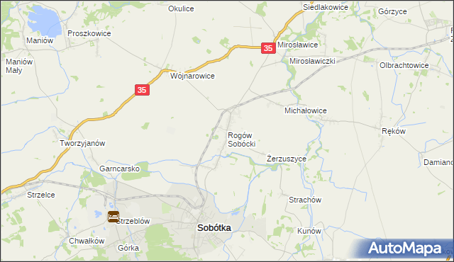 mapa Rogów Sobócki, Rogów Sobócki na mapie Targeo