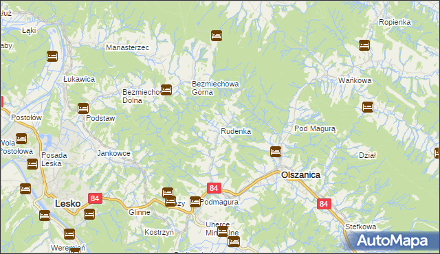 mapa Rudenka, Rudenka na mapie Targeo