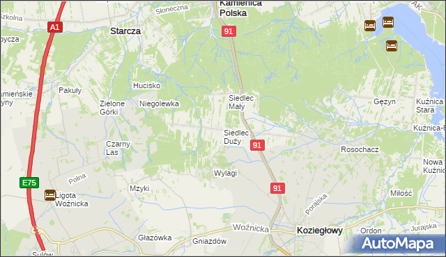 mapa Siedlec Duży, Siedlec Duży na mapie Targeo