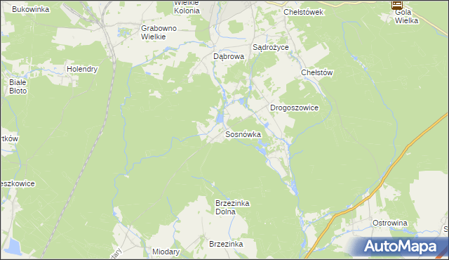 mapa Sosnówka gmina Twardogóra, Sosnówka gmina Twardogóra na mapie Targeo