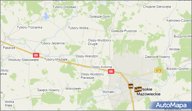 mapa Stare Osipy, Stare Osipy na mapie Targeo