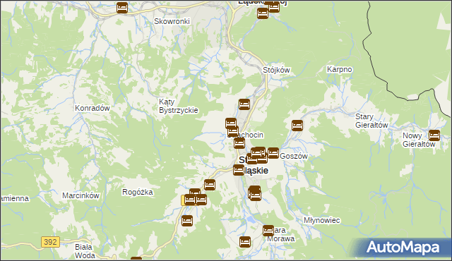 mapa Strachocin gmina Stronie Śląskie, Strachocin gmina Stronie Śląskie na mapie Targeo
