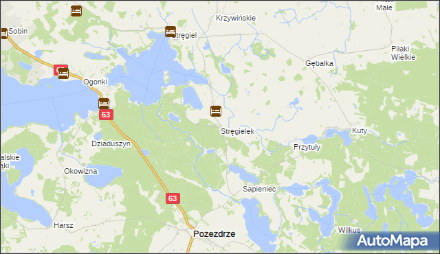 mapa Stręgielek, Stręgielek na mapie Targeo