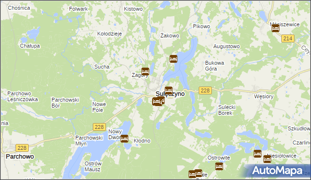 mapa Sulęczyno, Sulęczyno na mapie Targeo