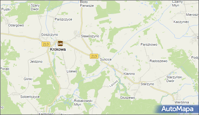 mapa Sulicice, Sulicice na mapie Targeo